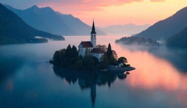 Slovenia’s Lake Bled A New Dawn Brings the Island Church to Life in Ethereal Beauty
