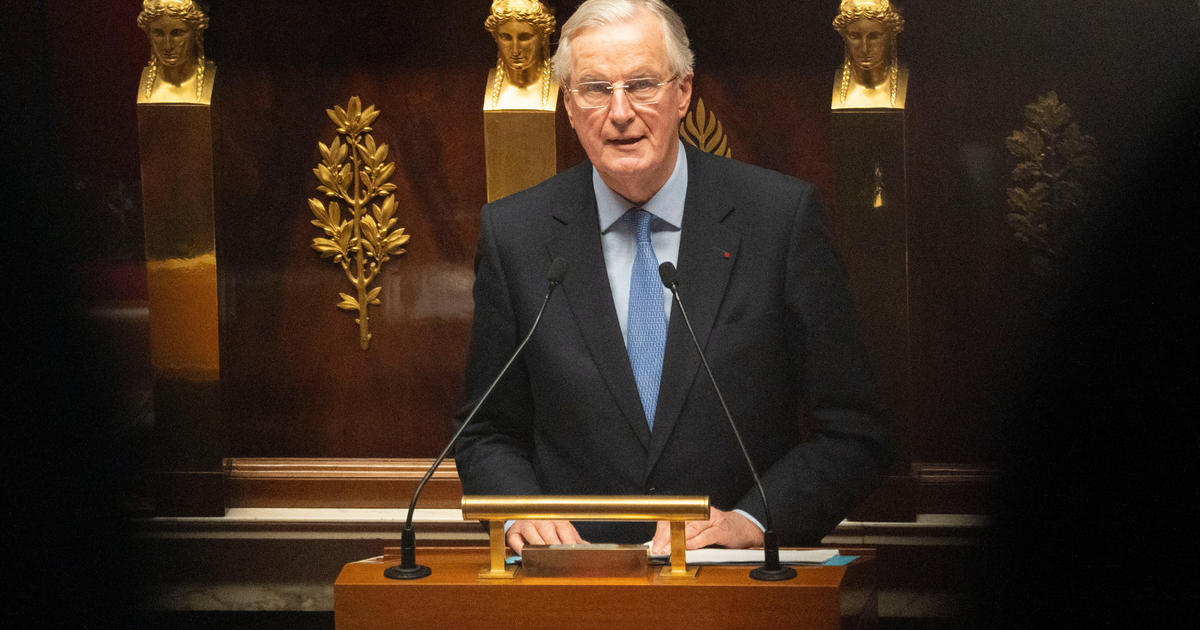 French Prime Minister Michel Barnier resigning after parliament's no-confidence vote