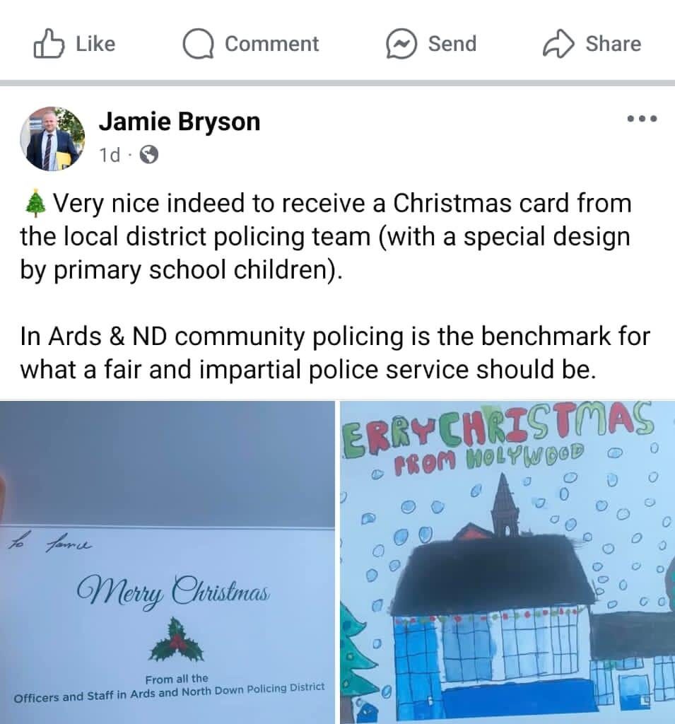 Jamie Bryson getting a Xmas card