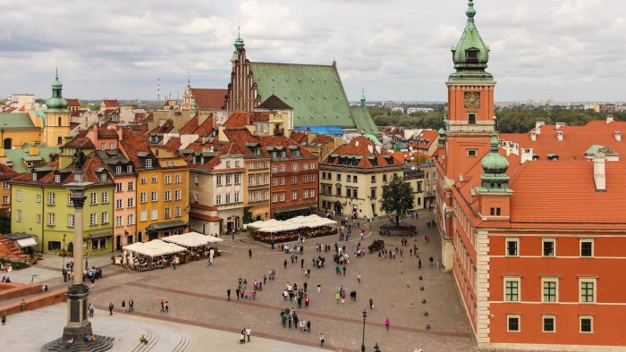 View of Castle Square in Warsaw, Poland