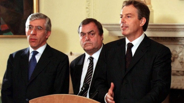 Jack Straw, John Prescott and Tony Blair