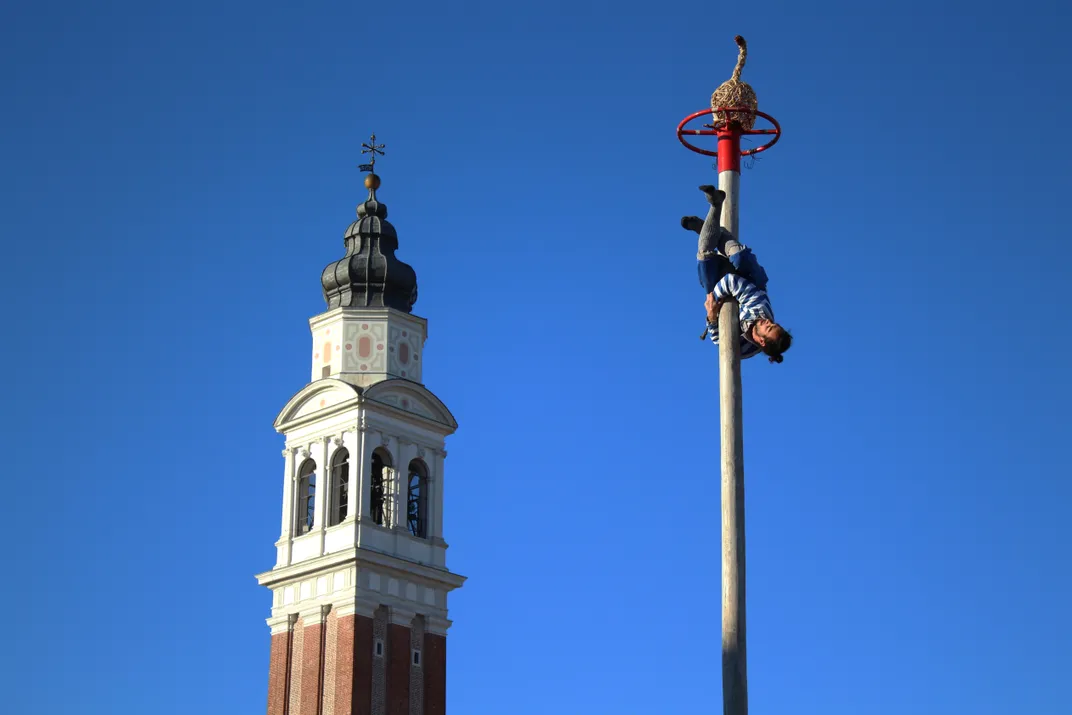 acrobat on pole