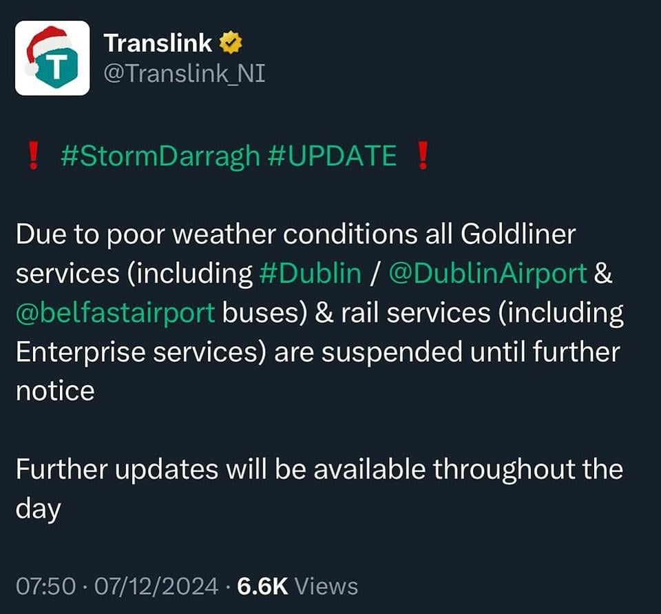 Translink services significantly affected by the storm