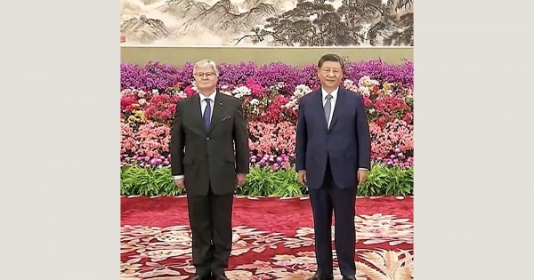 Ambassador of Latvia Kārlis Eihenbaums submits credentials to the President of China, Xi Jinping