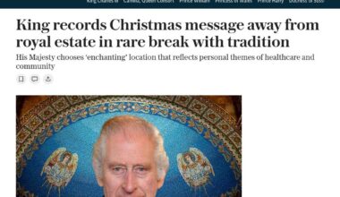 King records Christmas message away from royal estate in rare break with tradition