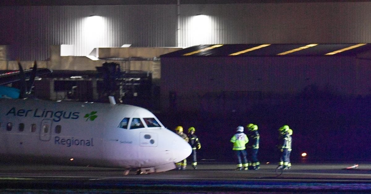 Plane crash lands at UK airport as gear collapses during 'hard landing'