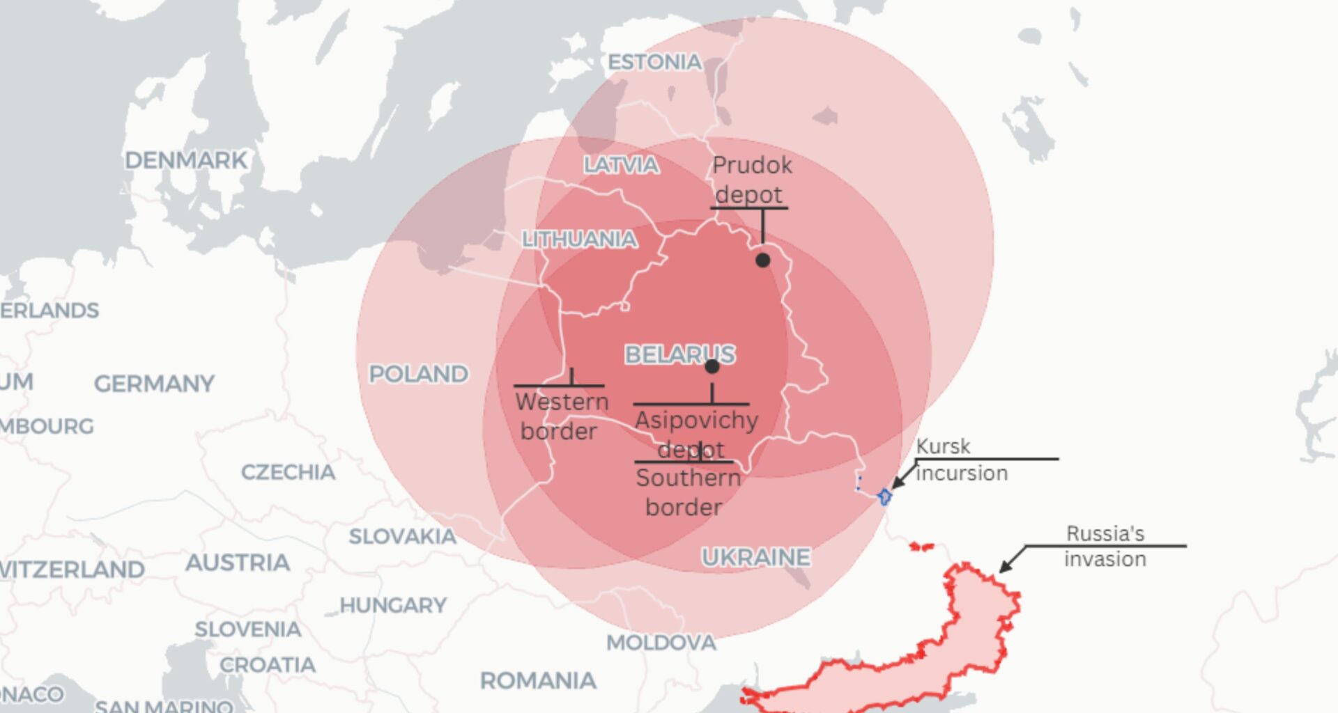 Map Shows Range of Russian Nukes Moved Closer to NATO Countries