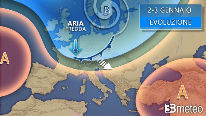 Meteo evoluzione 2-3 gennaio