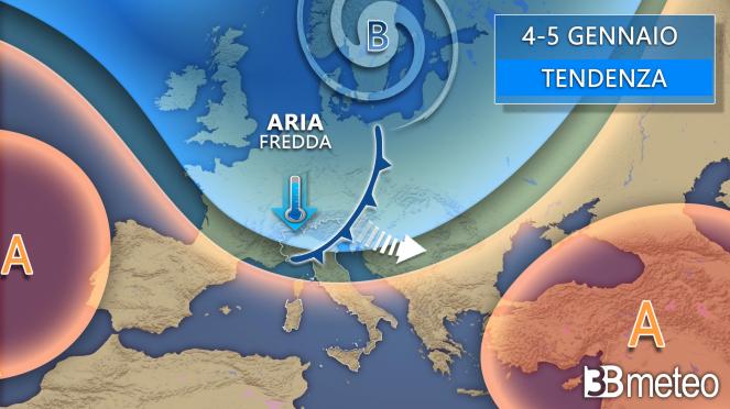 Meteo tendenza tra il 4 e il 5 gennaio