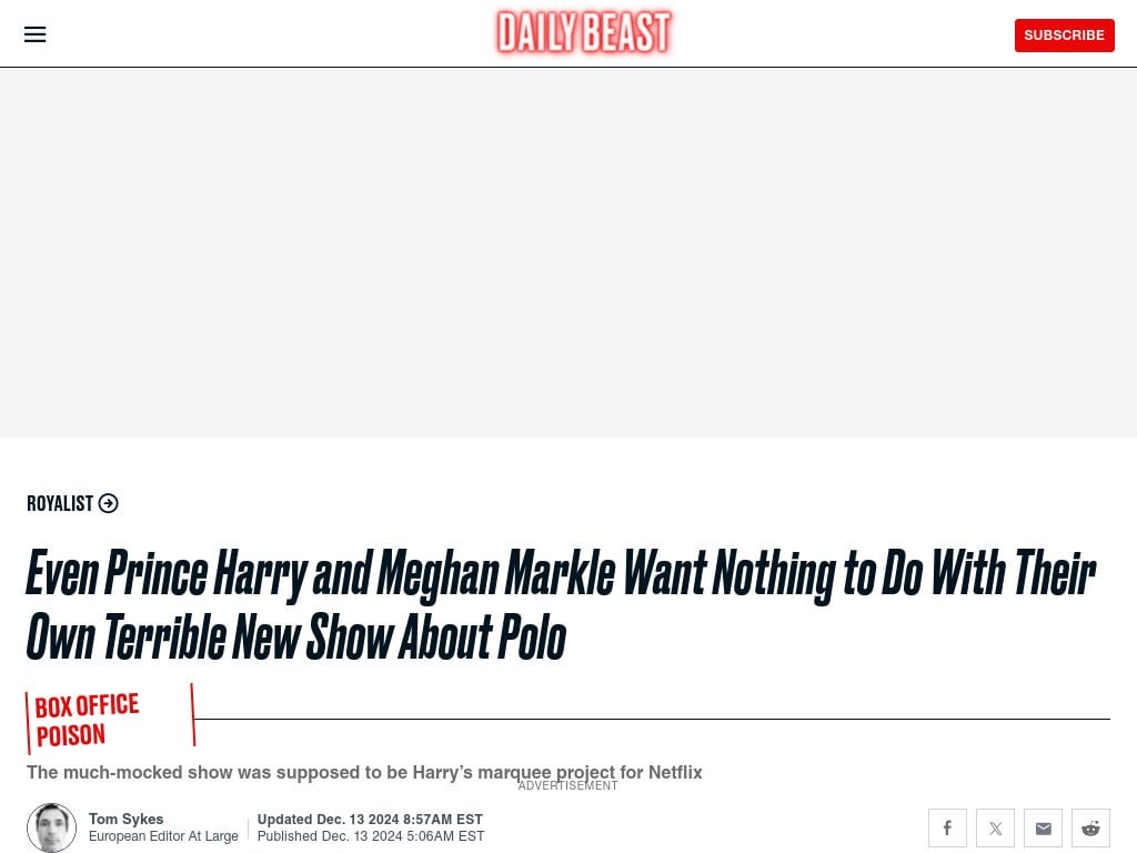 Even Prince Harry and Meghan Markle Want Nothing to Do With Their Own Terrible New Show About Polo