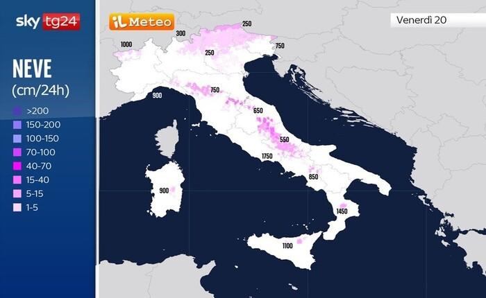 In arrivo tanta neve fino a bassa quota