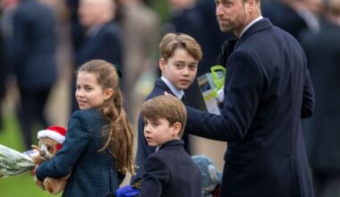 Prince Louis follows in football-mad dad Wills' footsteps as he sports Aston Villa shirt during kick-about with mum Kate