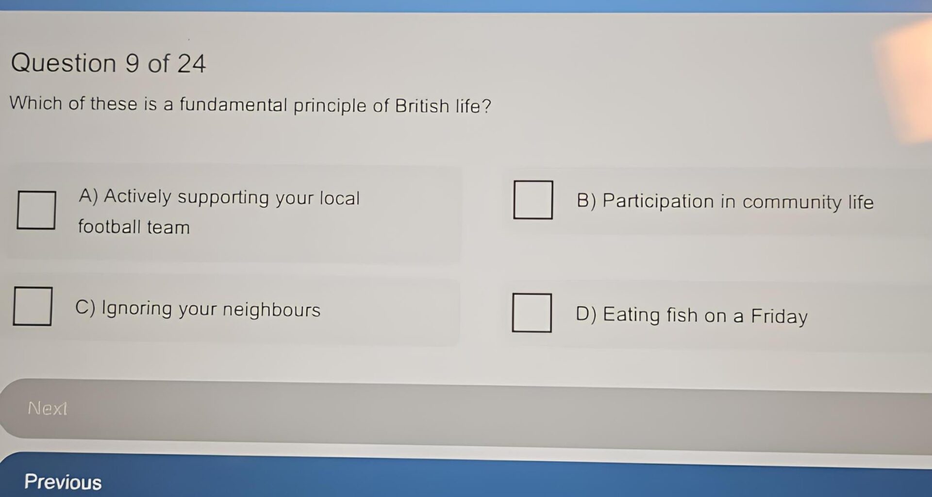 Life in the UK - Citizenship Test - Challenge (Impossible)