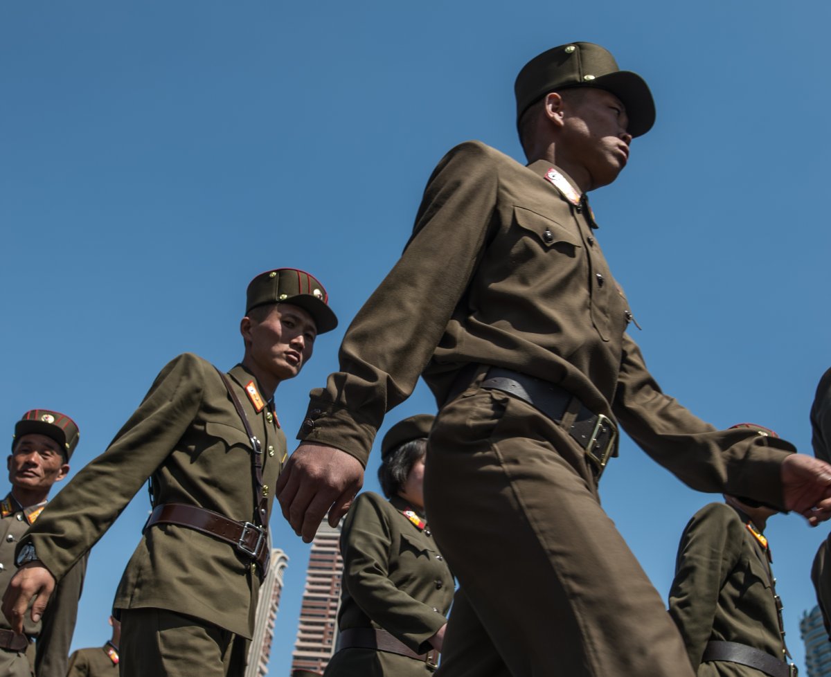 North Korean Soldiers in Ceremony
