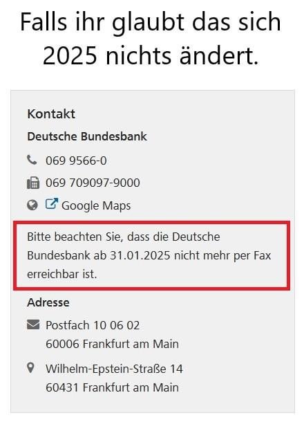 Falls ihr glaubt das sich 2025 nichts ändert.