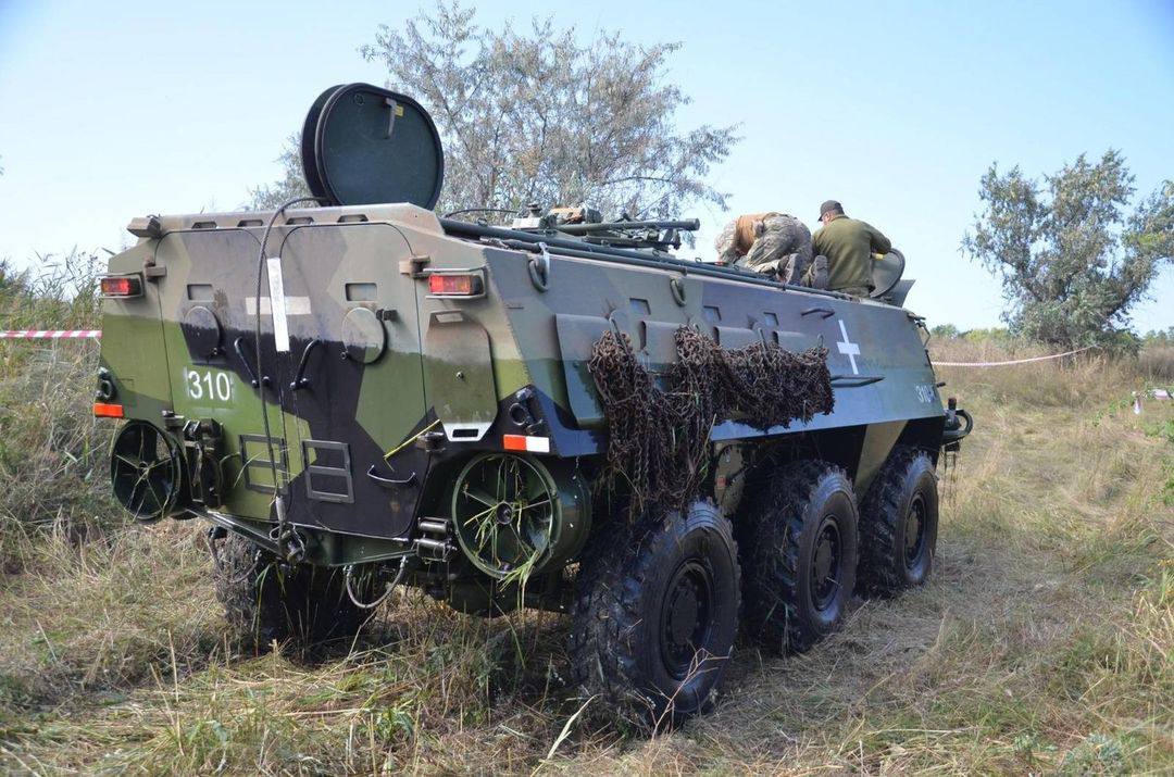 Sisu XA-180/185 armored personnel carriers of the Ukrainian military during training. Ukraine. Photo credits: 36th Brigade