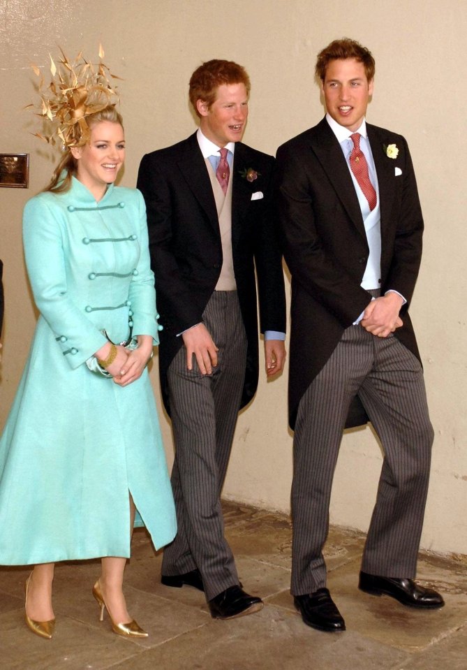 Camilla, 77, has two children, Laura Lopes, 46, and Tom Parker Bowles, 49, Laura pictured with Wills and Harry on Charles and Camilla's wedding day