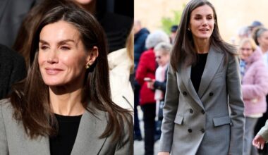 Queen Letizia of Spain, Gray Suit, Mango