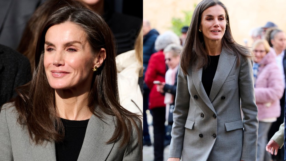 Queen Letizia of Spain, Gray Suit, Mango