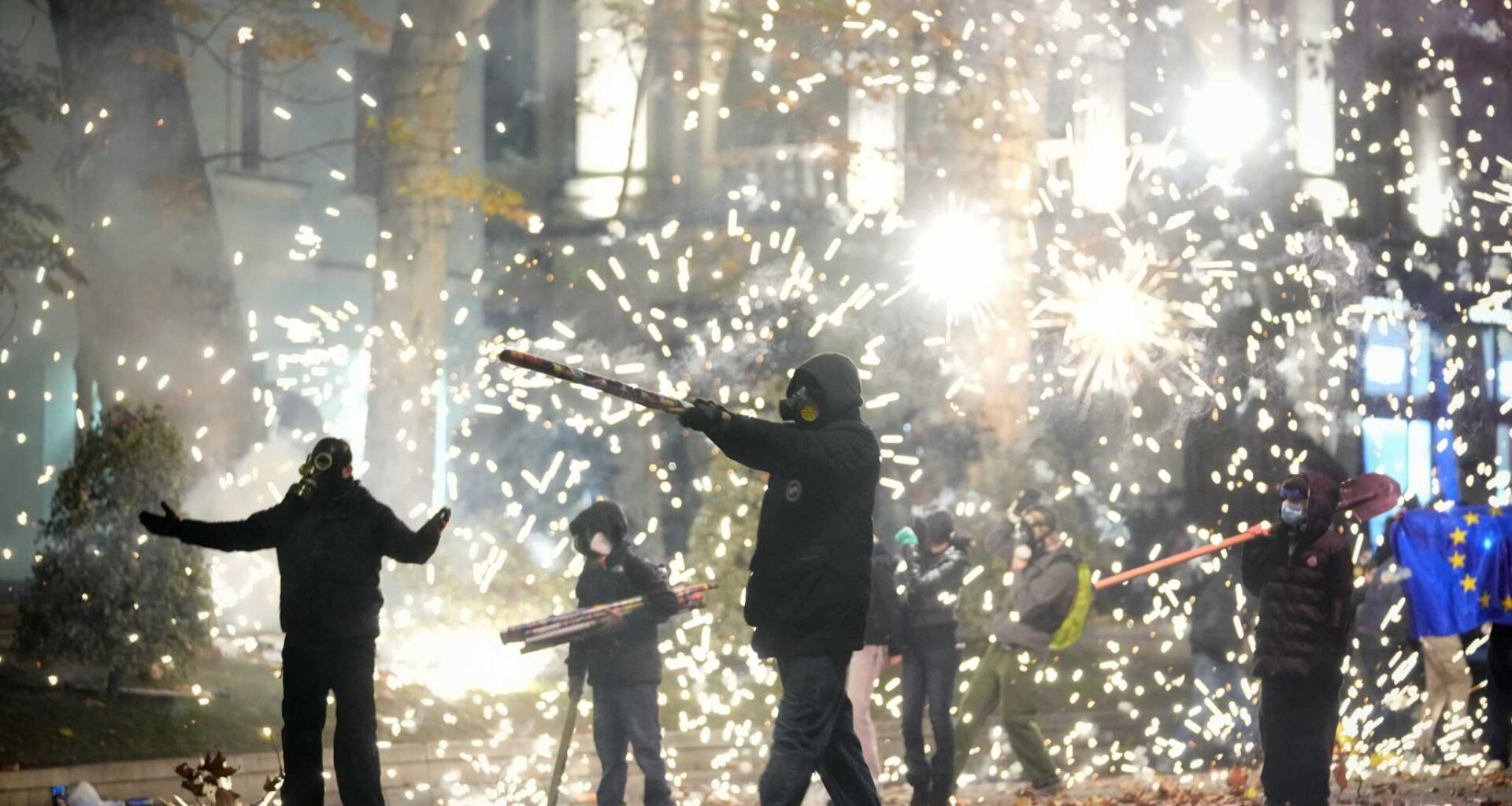 Demonstrators again converge on Georgia's parliament after the country's EU bid was suspended
