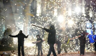 Demonstrators again converge on Georgia's parliament after the country's EU bid was suspended