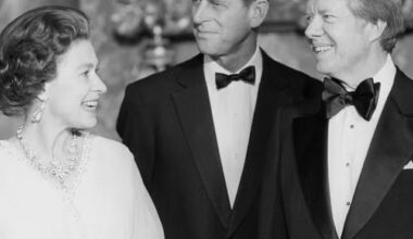 Queen Elizabeth II, Prince Philip The Queen Mother and Jimmy Carter