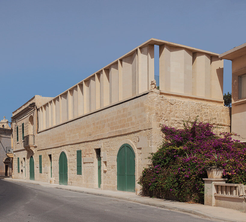 stone screen shields renovated 18th-century palazzino gardens in malta by AP valletta