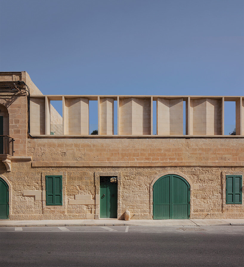 stone screen shields renovated 18th-century palazzino gardens in malta by AP valletta