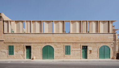 stone screen shields 18th-century palazzino in malta by AP valletta