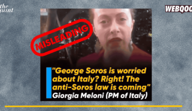 Did Giorgia Meloni Say That Italy Will Have An "Anti-Soros" Law? No, Video is Old!