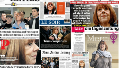 Le visage de Gisèle Pélicot à la Une des journaux européens