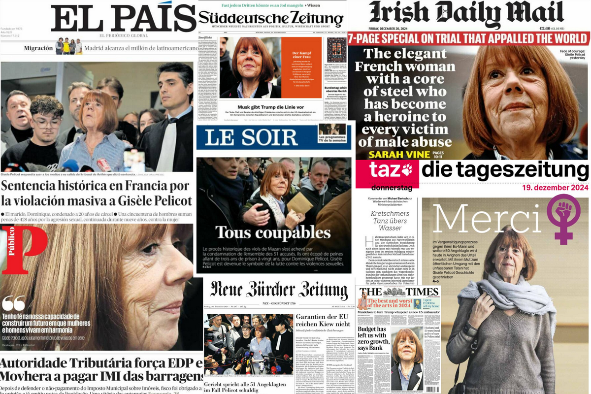 Le visage de Gisèle Pélicot à la Une des journaux européens