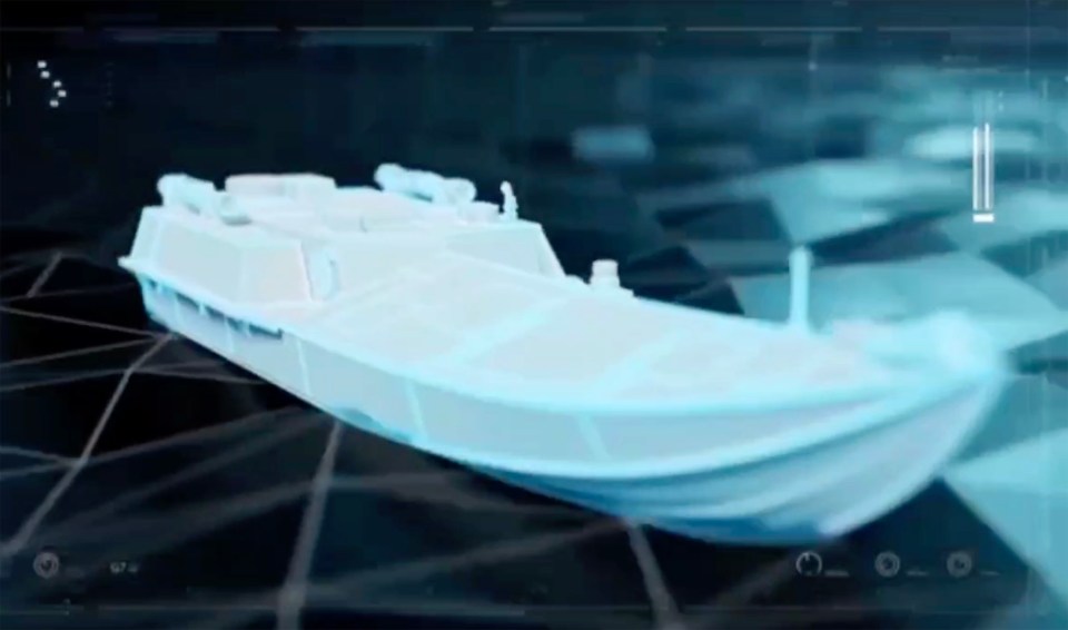 A CGI recreation of the unmanned Sea Baby drones