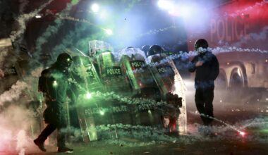 Georgian police clash with protesters over suspension of EU talks