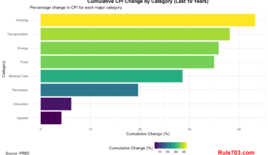 Inflation in the US: Cumulative CPI Changes by Category (Last 10 Years) [OC]