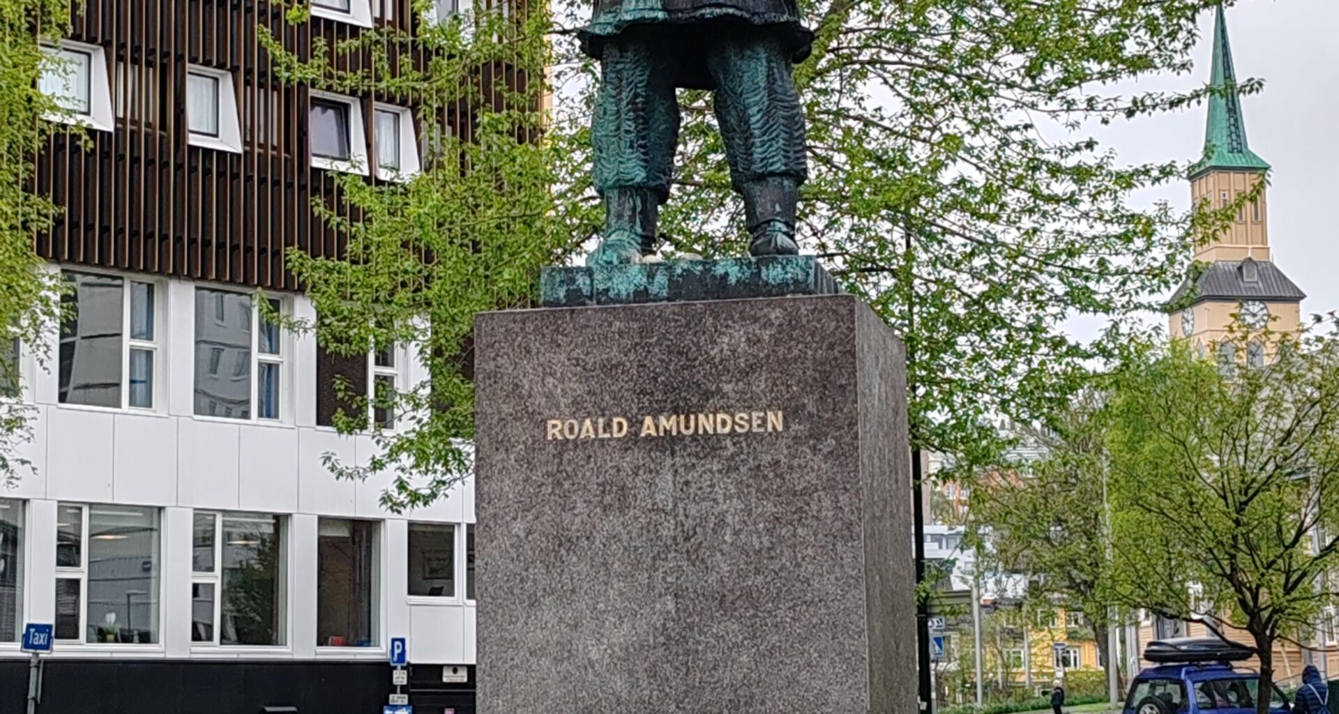 Roald Amundsen statue,Tromsø , Norway .