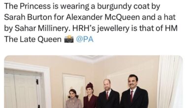 The Prince and Princess of Wales have greeted the Emir of Qatar and his wife on behalf of the King