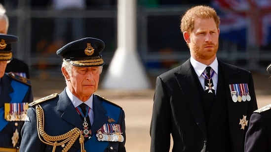 The release of Prince Harry's Netflix docuseries Polo has reignited discussions about his fraught relationship with King Charles. (Jeff J Mitchell/Pool via AP)
