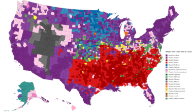 Most common religion in every U.S. county [OC]