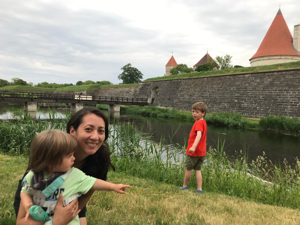 Travel writer MaryLou Costa on the island of Saaremaa with her family