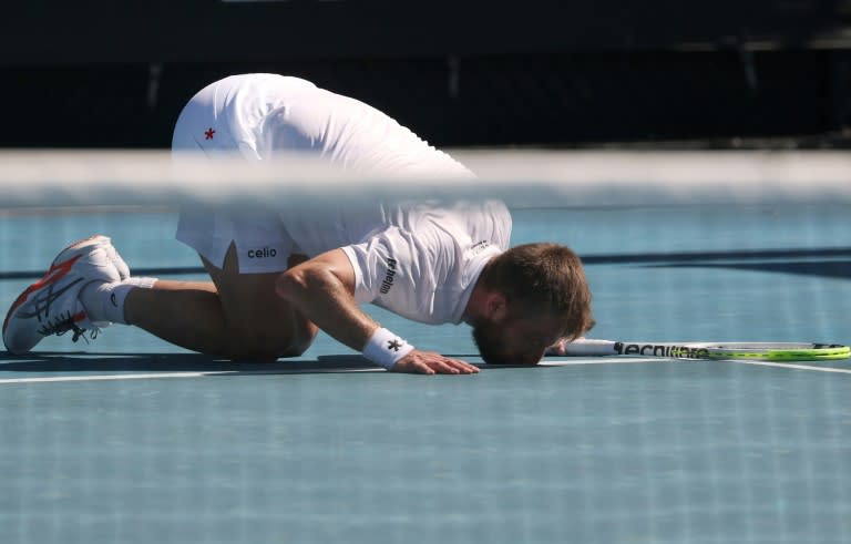 France's Corentin Moutet says he collapsed in the shower before his Australian Open third round match (DAVID GRAY)
