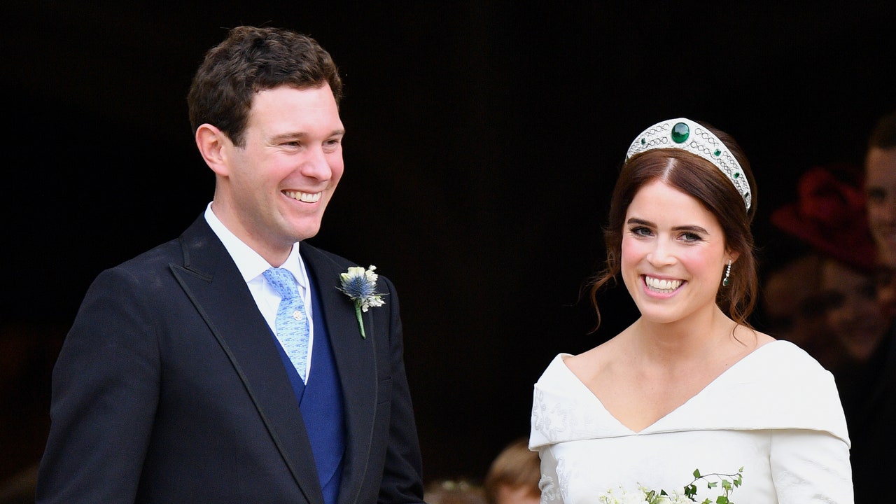 Princess Eugenie shares previously unseen photographs from her wedding as she celebrates her anniversary