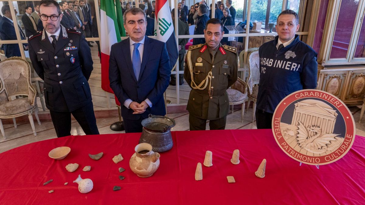 Video. Italy returns ancient Iraqi artefacts seized from illegal traffickers