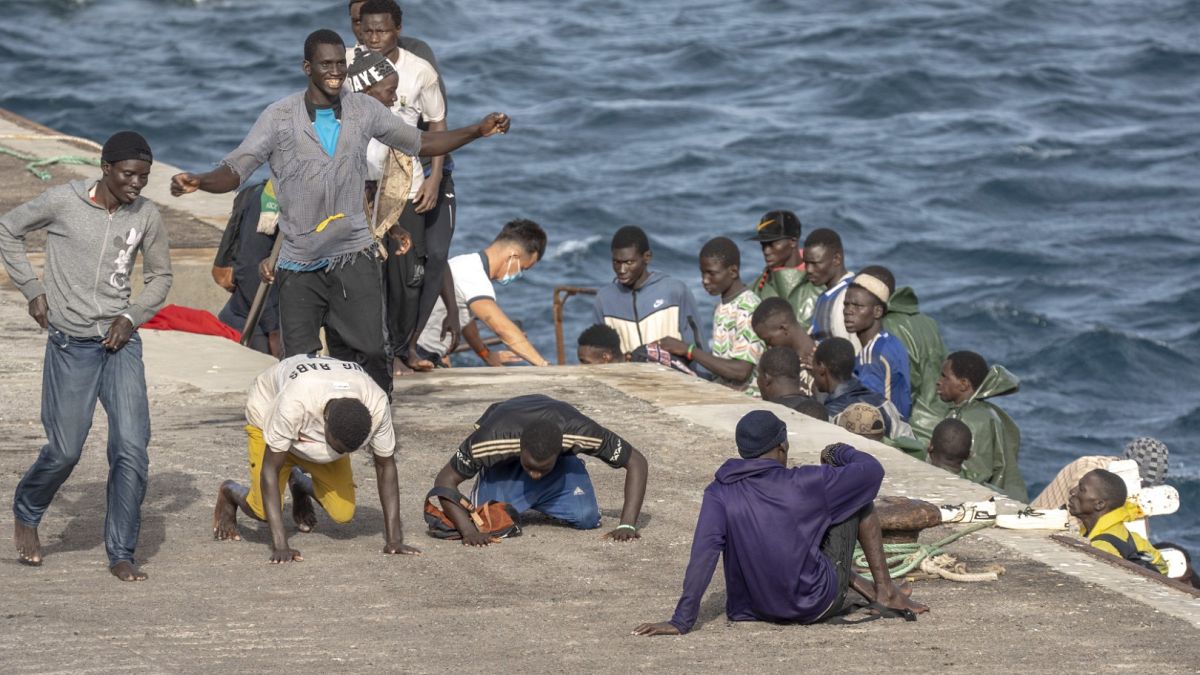 Hundreds of migrants arrive in Spain's Canary Islands continuing the record-breaking influx