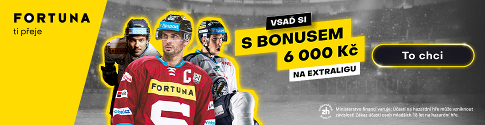 Vsaď si na hokejovou extraligu u online sázkové kanceláře Fortuna