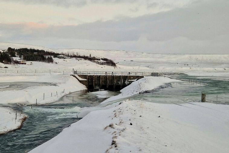 Hvítá River Overflows Its Banks