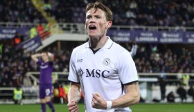 Scott McTominay celebrating scoring for Napoli