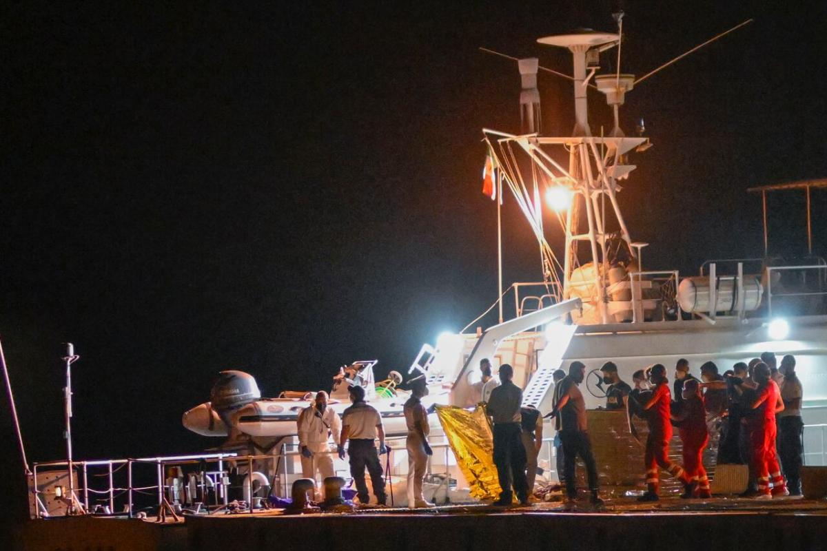 The bodies of some of the 64 migrants missing in the Mediterranean Sea after their ship overturned off Calabria are removed in Roccella Ionica, on Italy's southern coast, on June 19, 2024. More than 2,200 people died or went missing in the Mediterranean last year, the United Nations says.