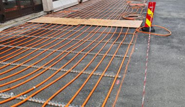 Street heating under construction, Tromso, Norway