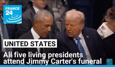 All five living US presidents attend Jimmy Carter's funeral in Georgia • FRANCE 24 English